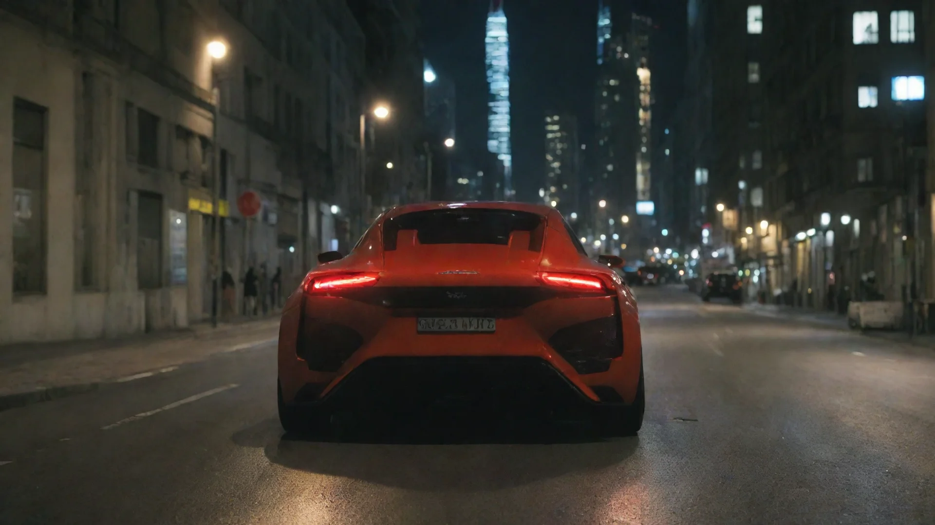 aiamazing car%2C motor vehicle%2C ground vehicle%2C vehicle focus%2C sports car%2C no humans%2C night%2C road%2C city%2C building awesome portrait 2 wide