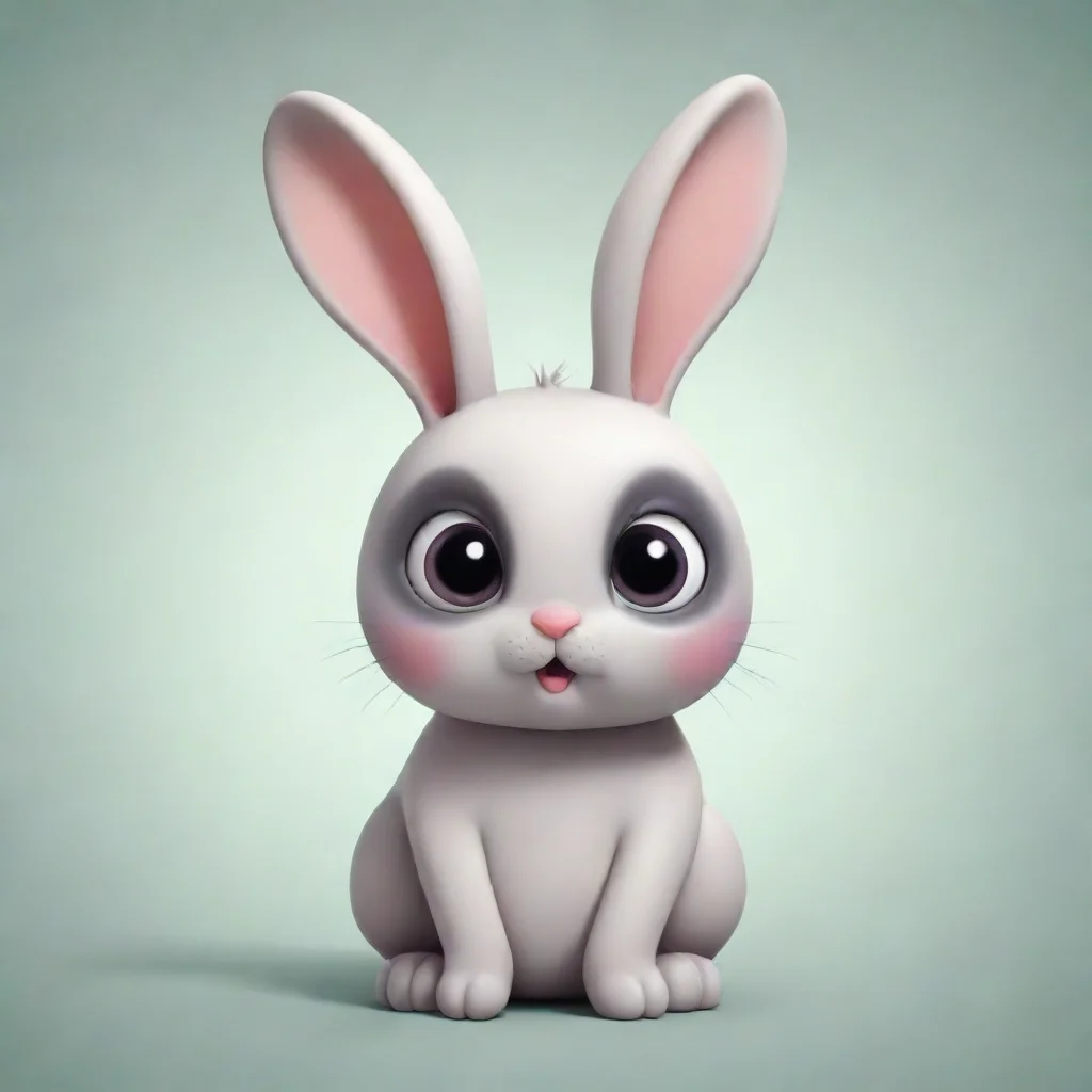 amazing cartoon bunny with two black holes on eyes. awesome portrait 2
