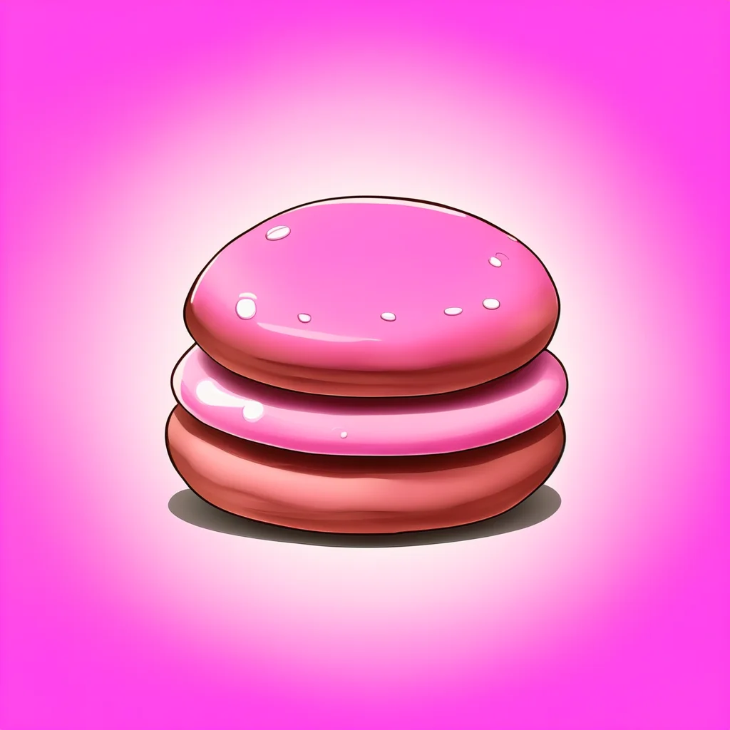 aiamazing cartoon illustration of pink macaron%2C no background%2C mobile game style design%2C hyper casual style%2C icon awesome portrait 2
