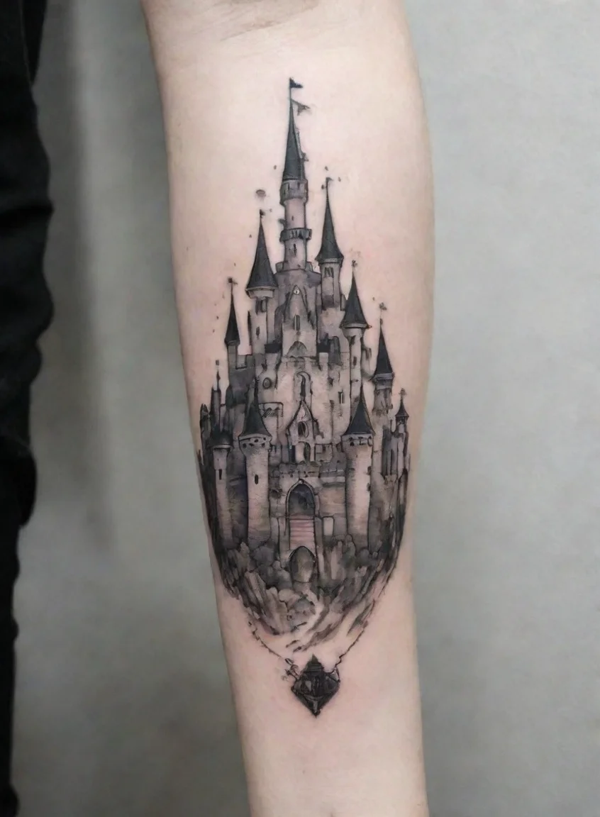 aiamazing castle fine line black and white tattoo awesome portrait 2 portrait43