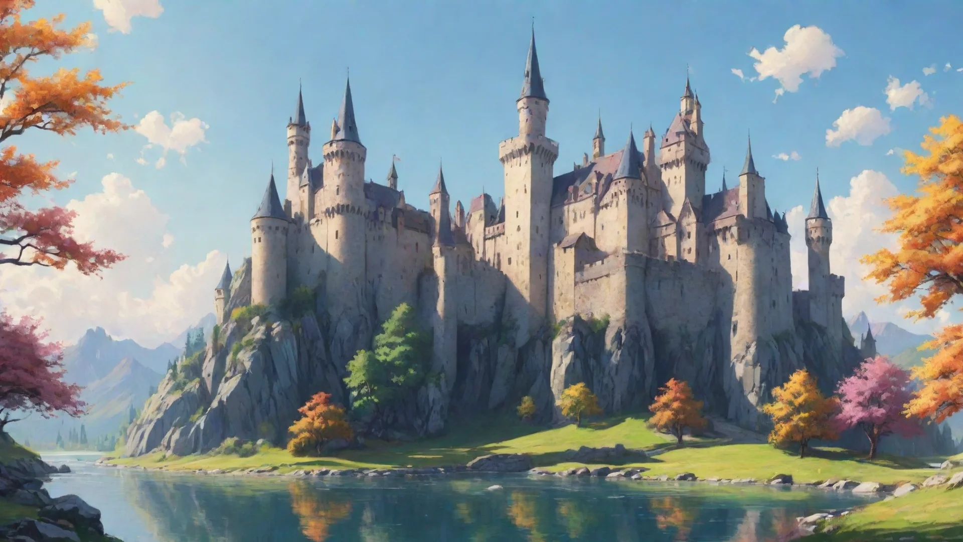 amazing castle lovely relaxing lowfi landscape bright crisp colours clear awesome portrait 2 wide