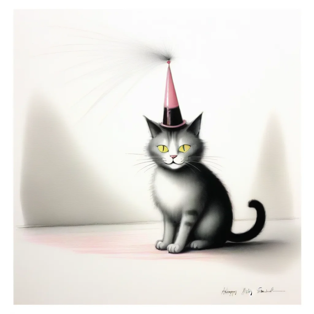 amazing cat birthday card ronald searle awesome portrait 2