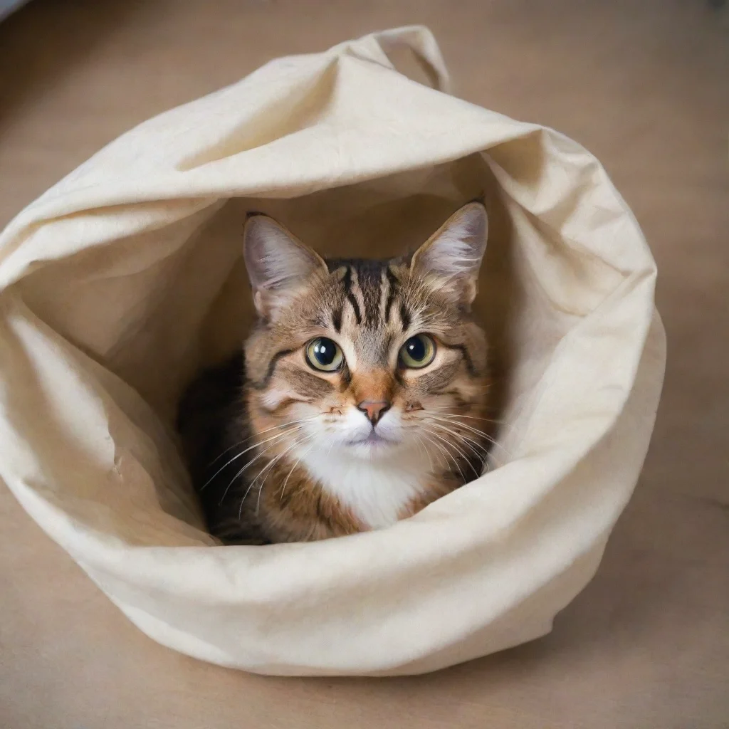 aiamazing cat in a bag awesome portrait 2