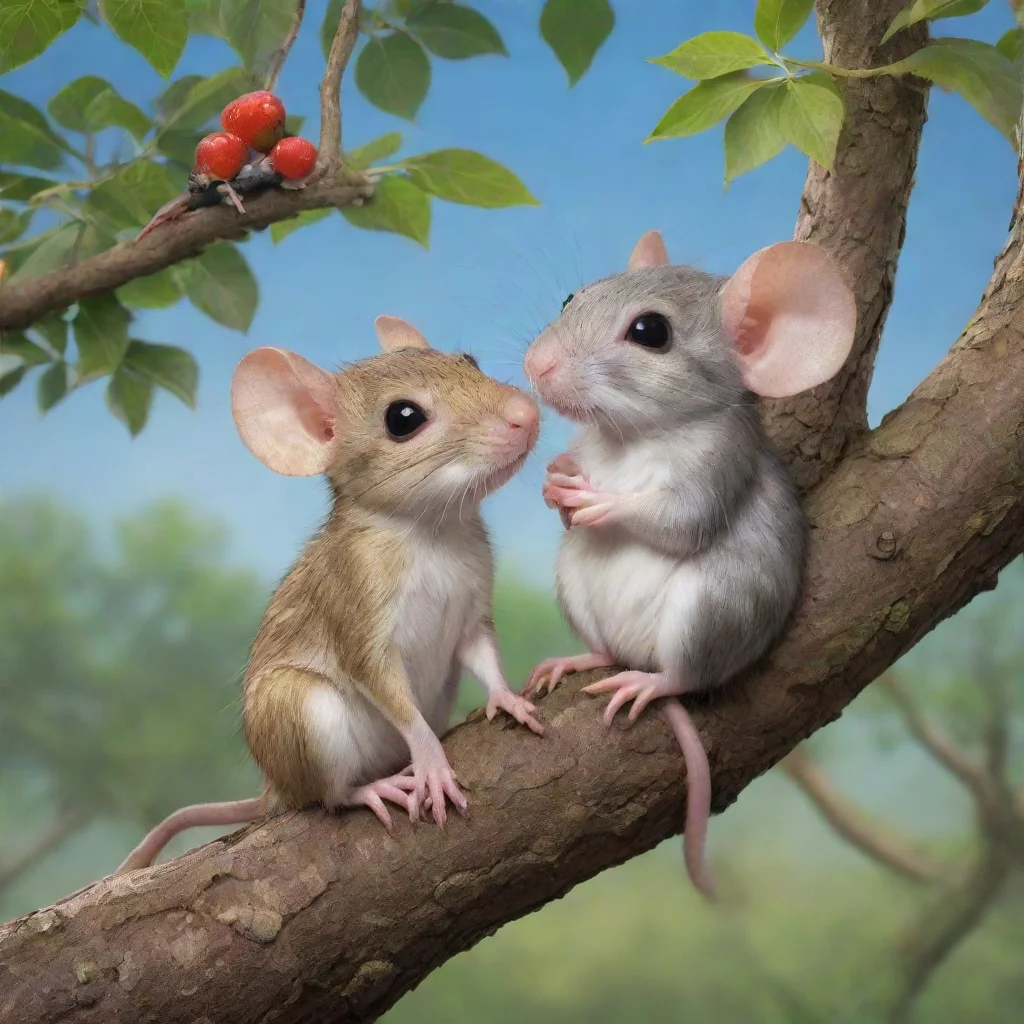 aiamazing chamaleon and rat having a date in a tree awesome portrait 2