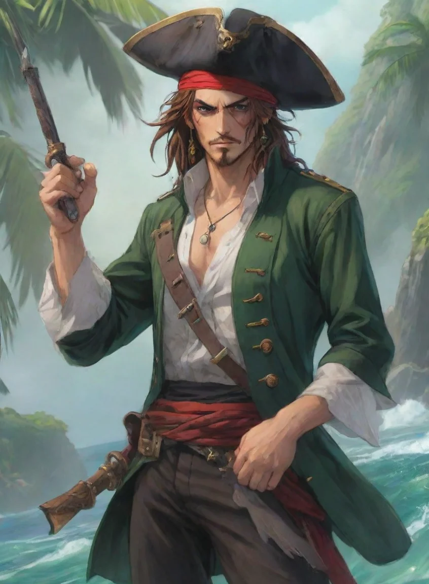 aiamazing character attractive hd anime art man pirate epic detailed greenstone club awesome portrait 2 portrait43