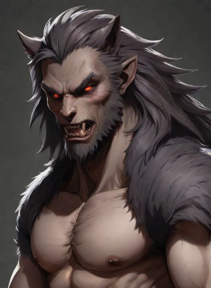 aiamazing character attractive hd anime art werewolf man detailed awesome portrait 2 portrait43
