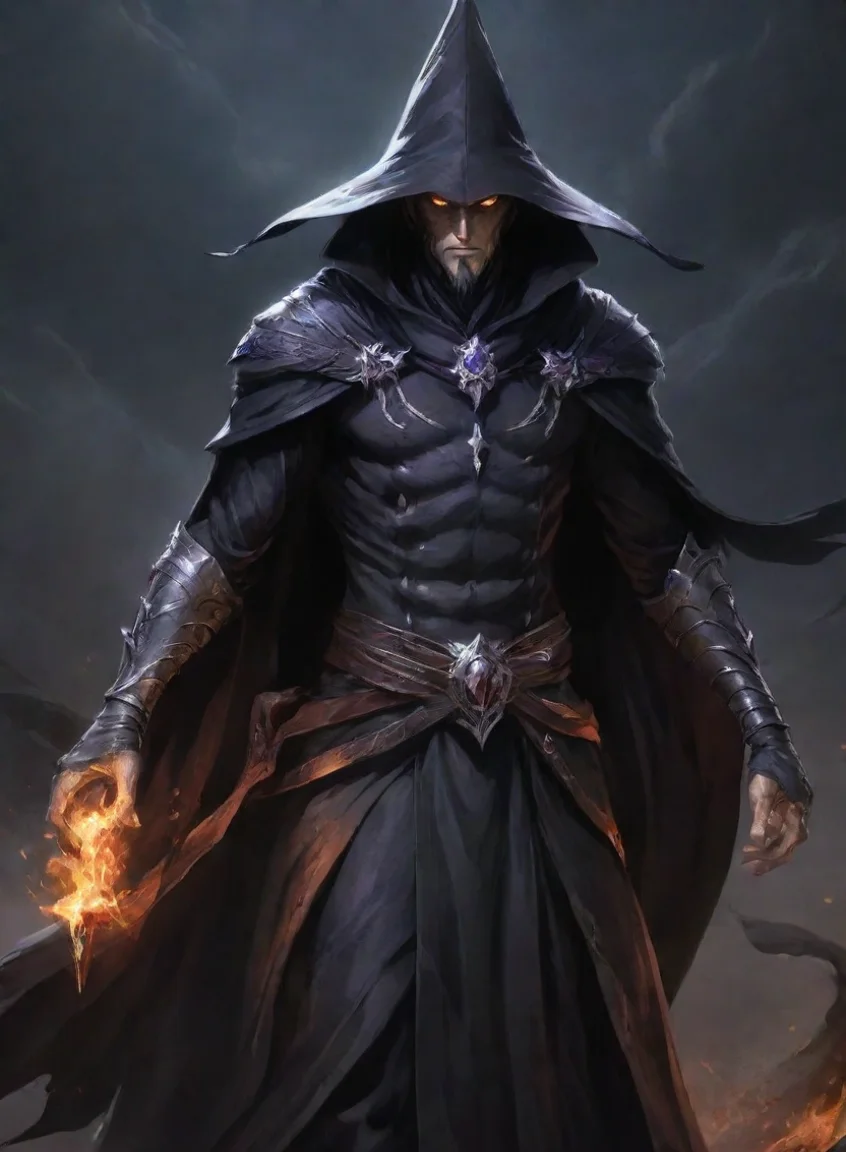amazing character evil dark wizard warrior hd anime art man  epic detailed awesome portrait 2 portrait43