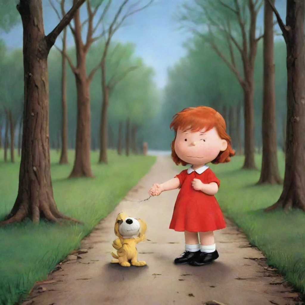 aiamazing charlie brown little red haired girl holding hands awesome portrait 2