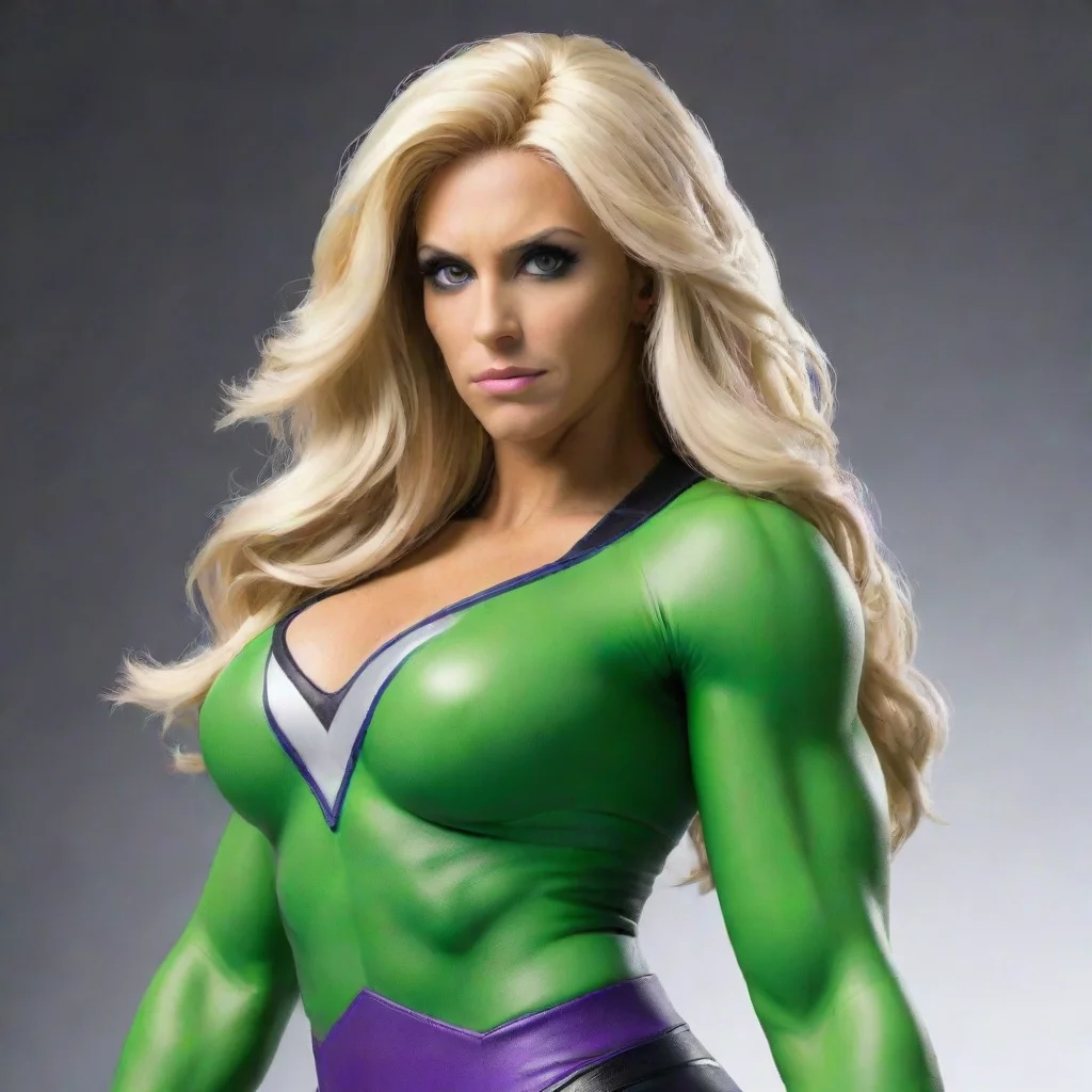 aiamazing charlotte flair as she hulk awesome portrait 2