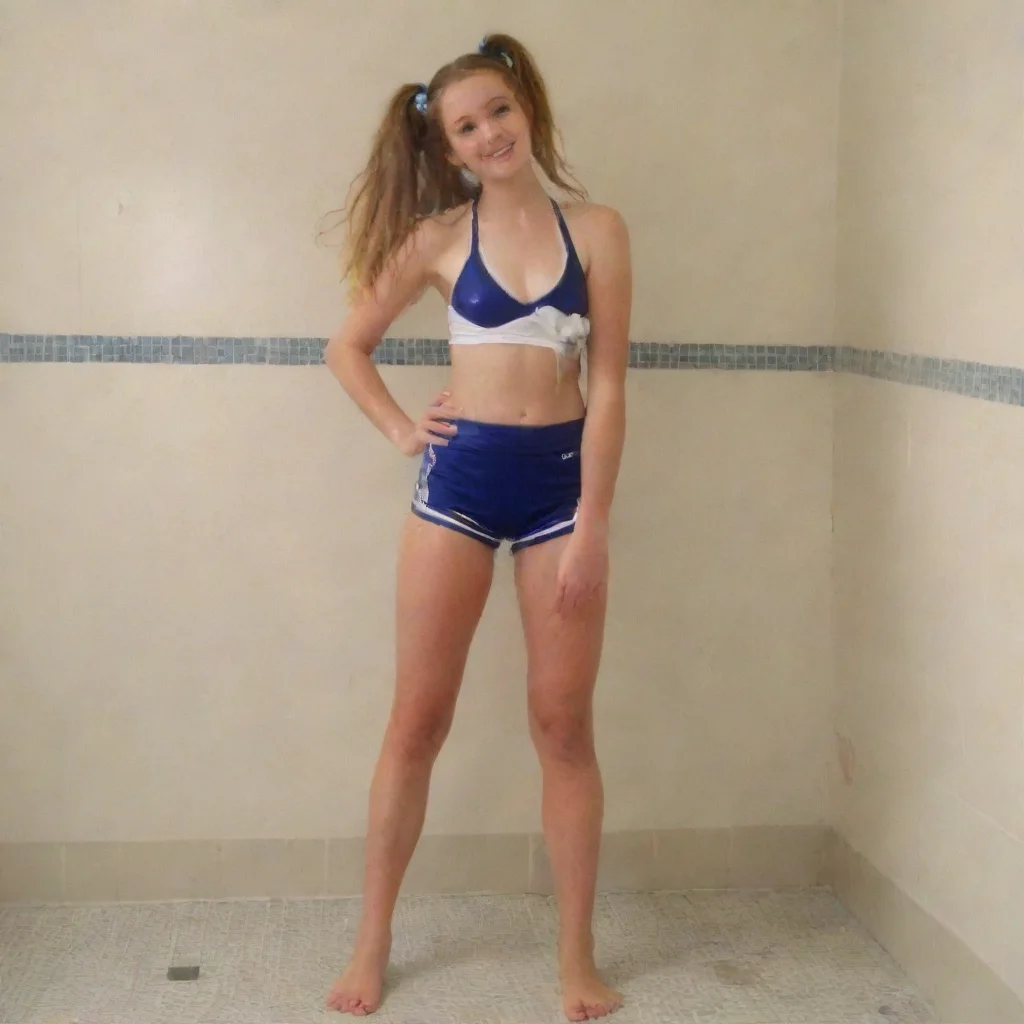 amazing cheerleader highschool girl in shower room awesome portrait 2