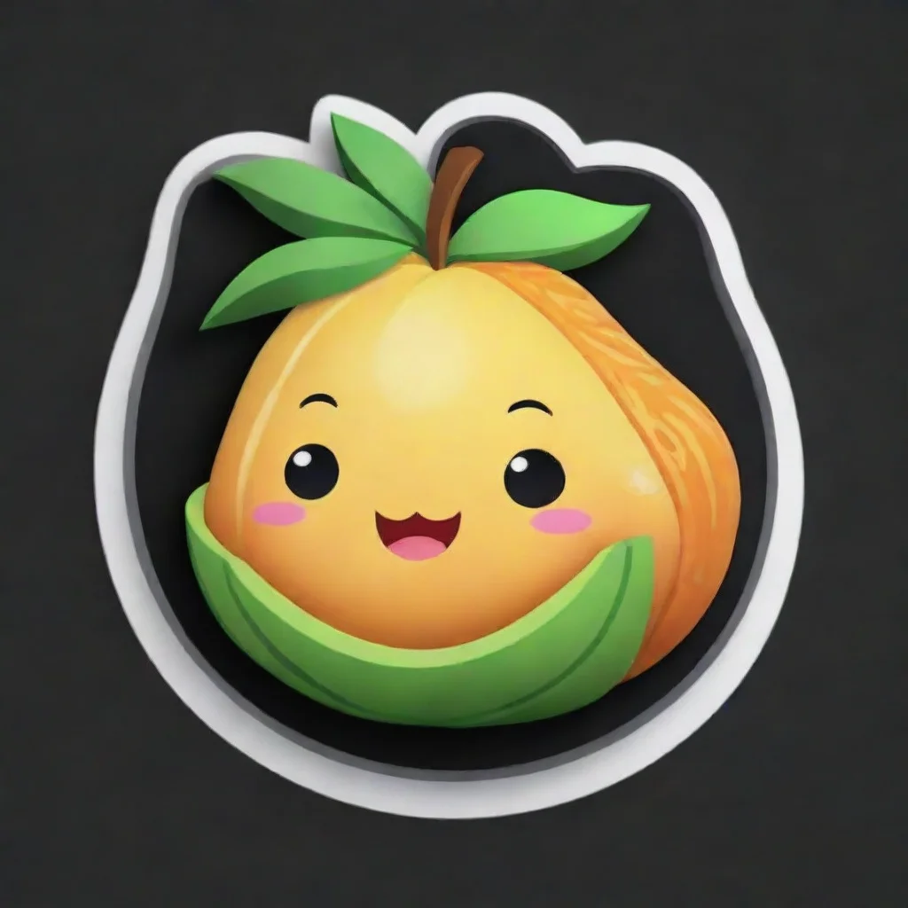 aiamazing chibi cute 3d%2C rendered fruit%2C with white perimeter%2C black background%2C sticker awesome portrait 2