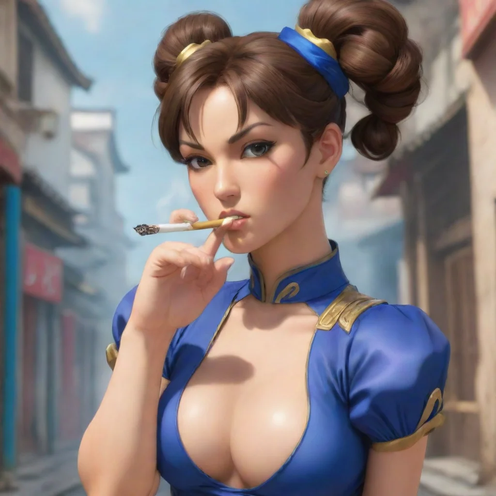 amazing chun li from street fighter smoking a blunt awesome portrait 2