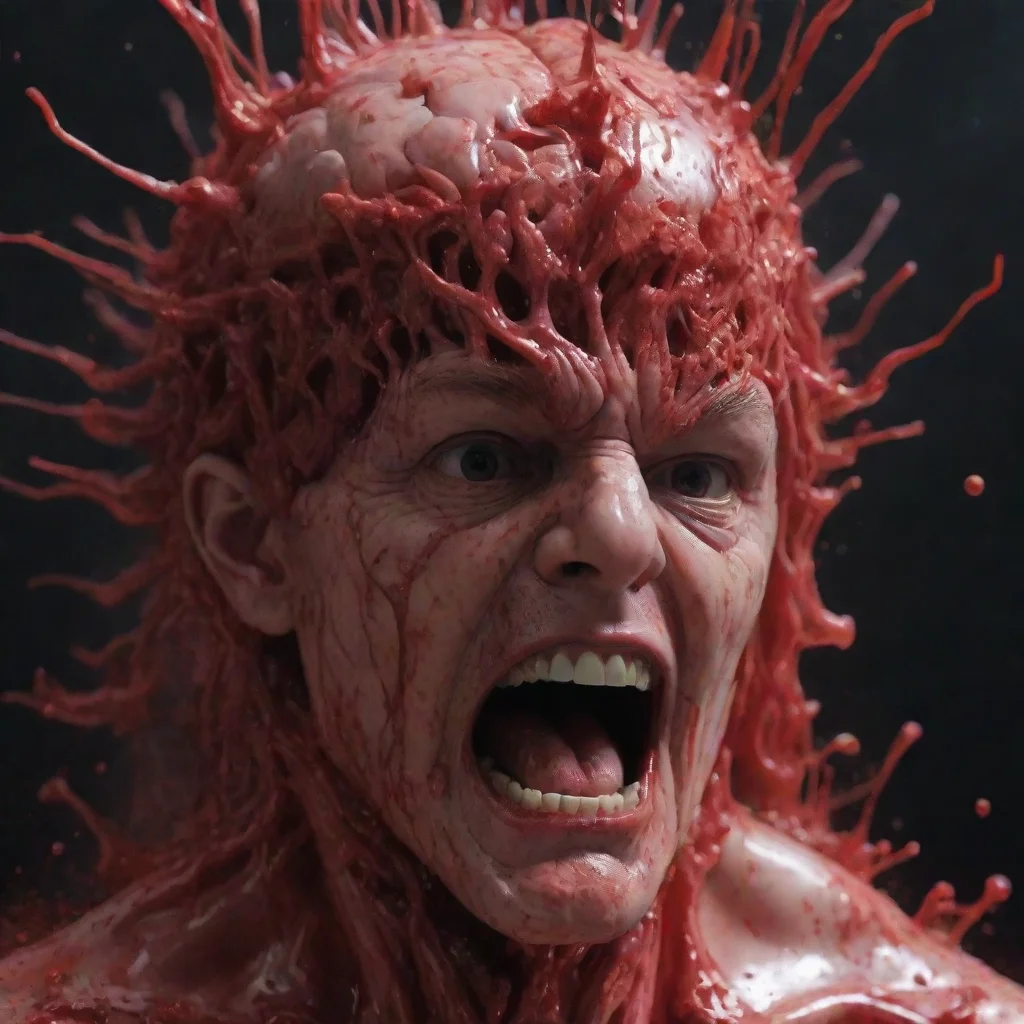 amazing close up horror movie scanners head exploding with a splatter of red water brain matter insanely detailed and intricate  awesome portrait 2