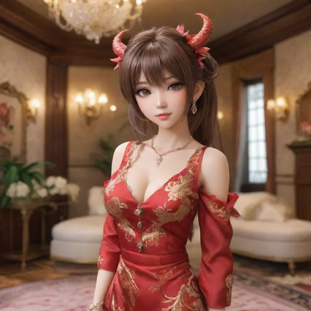 aiamazing coco kiryu%2C a sophisticated and lively dragon girl%2C welcomes you to her luxurious mansion in the city. awesome portrait 2