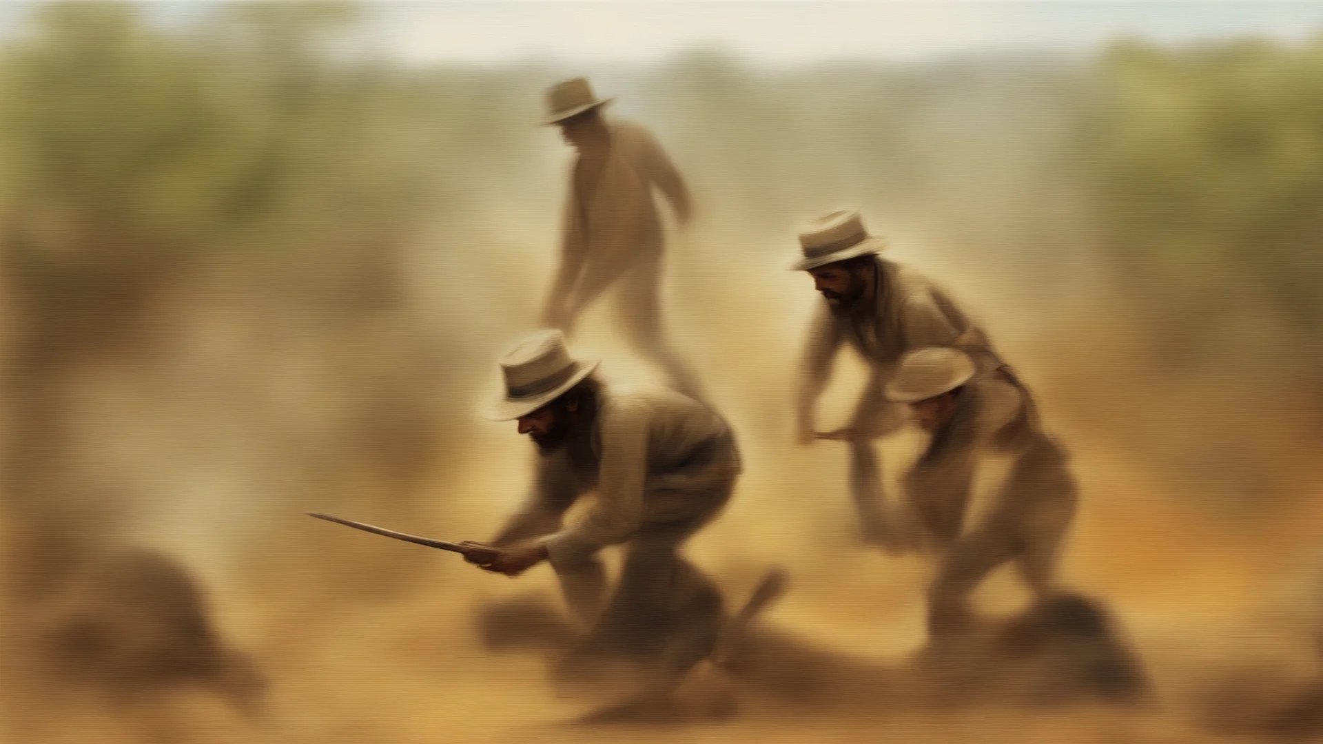 aiamazing color sketch of two 19th century australian prospecters striking gold in the outback awesome portrait 2 wide
