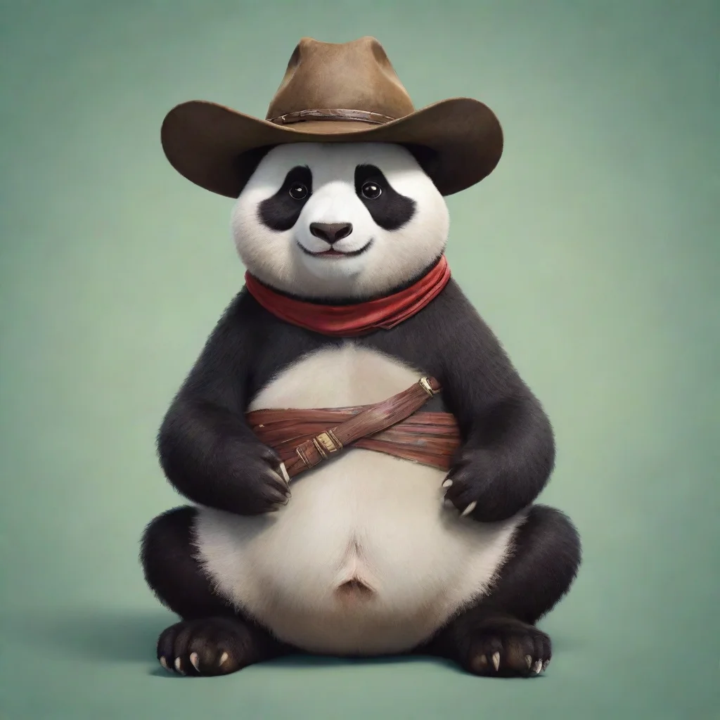 aiamazing cowboy panda awesome portrait 2