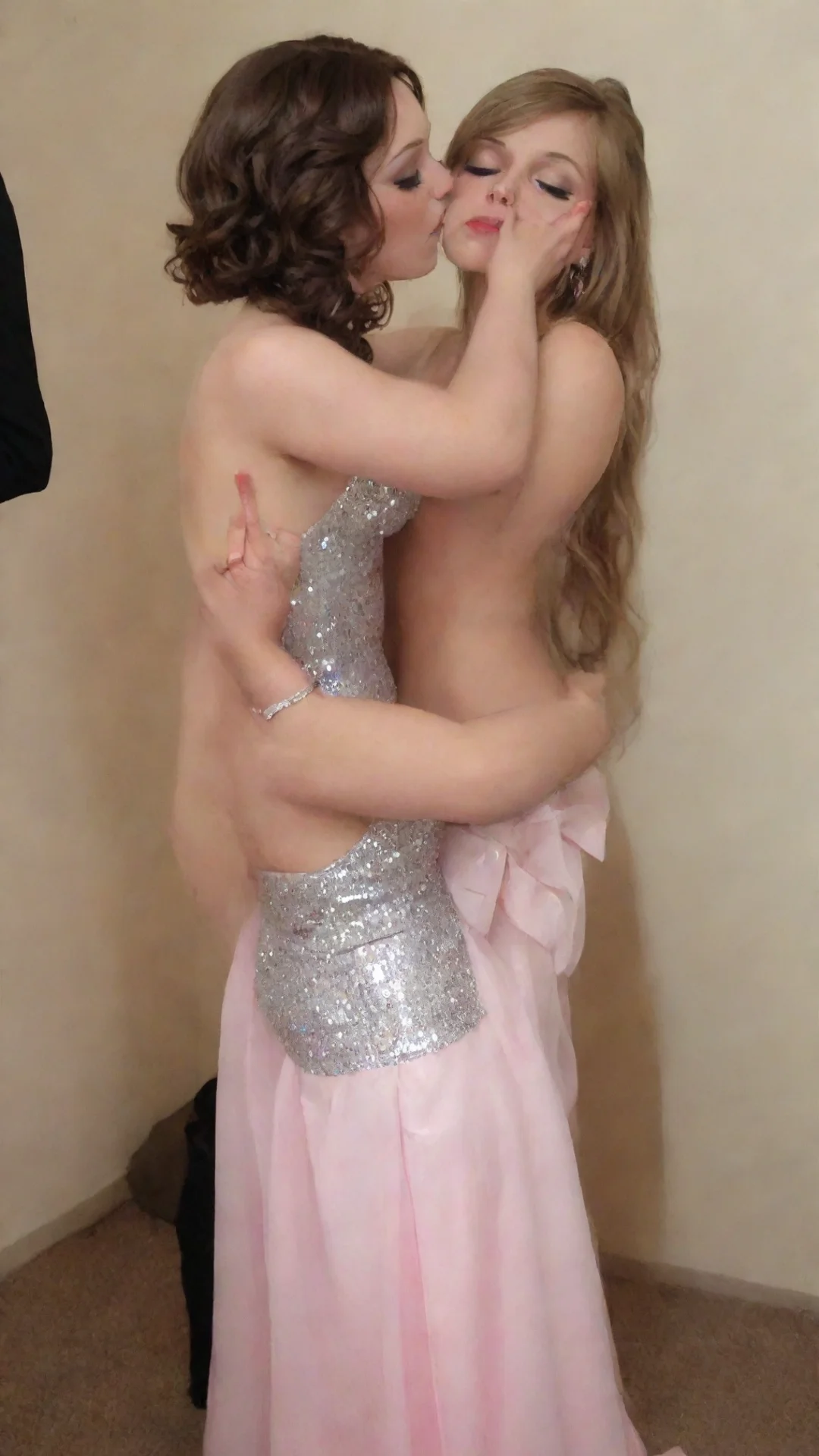 aiamazing crossdresser%2C prom dress%2C kissing girl awesome portrait 2 tall
