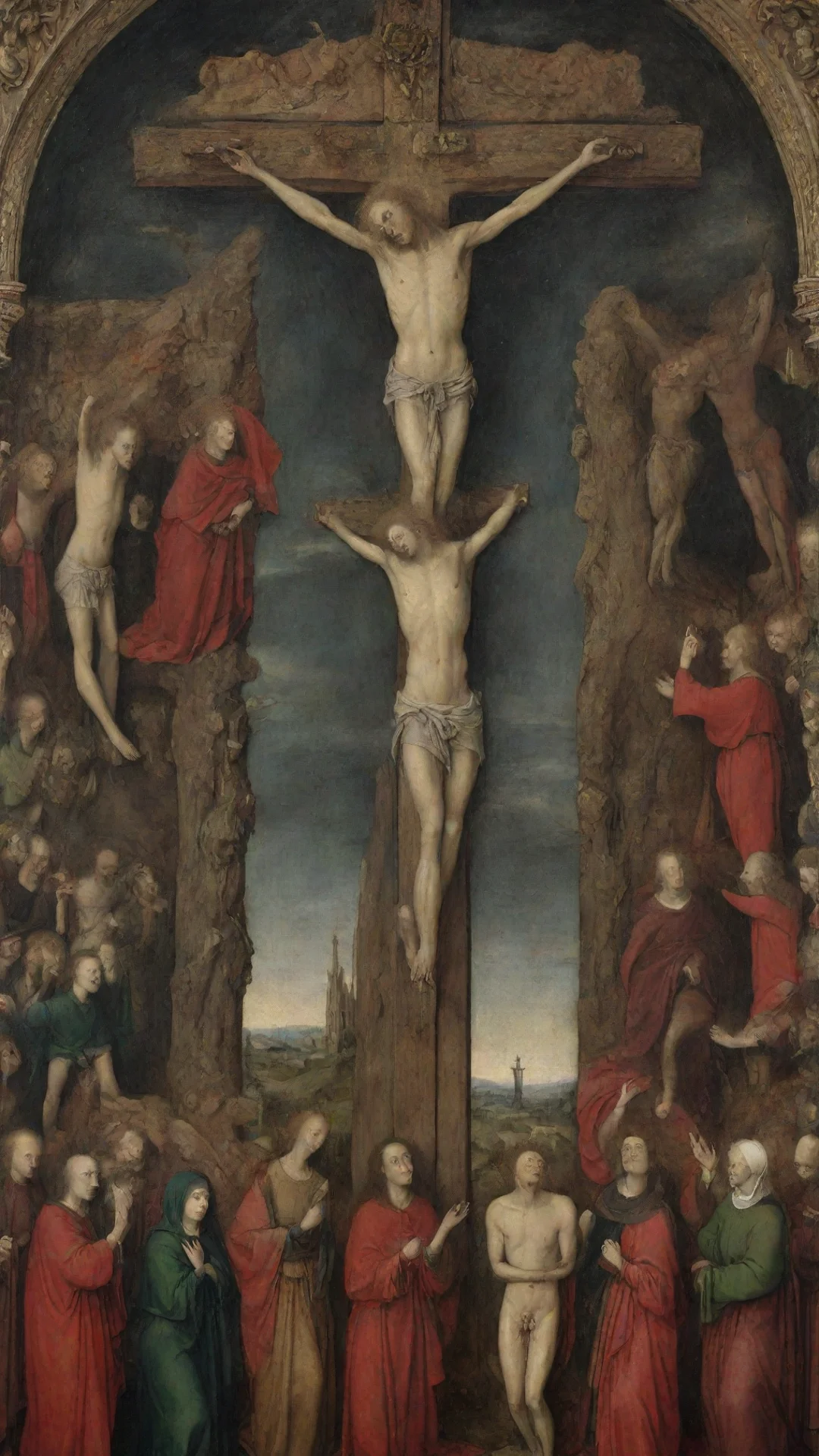 amazing crucifixion and last judgement by jan van eyck awesome portrait 2 tall