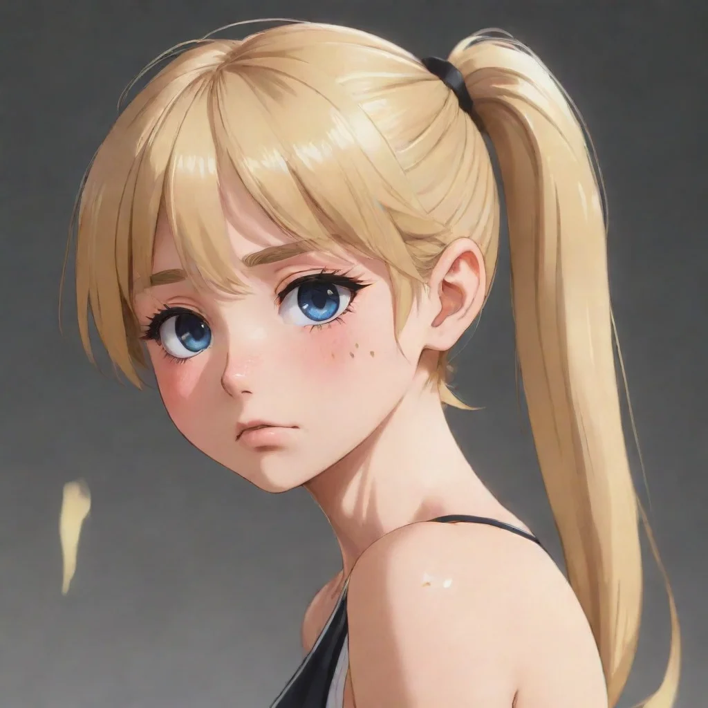 amazing crying blonde anime girl with a ponytail awesome portrait 2