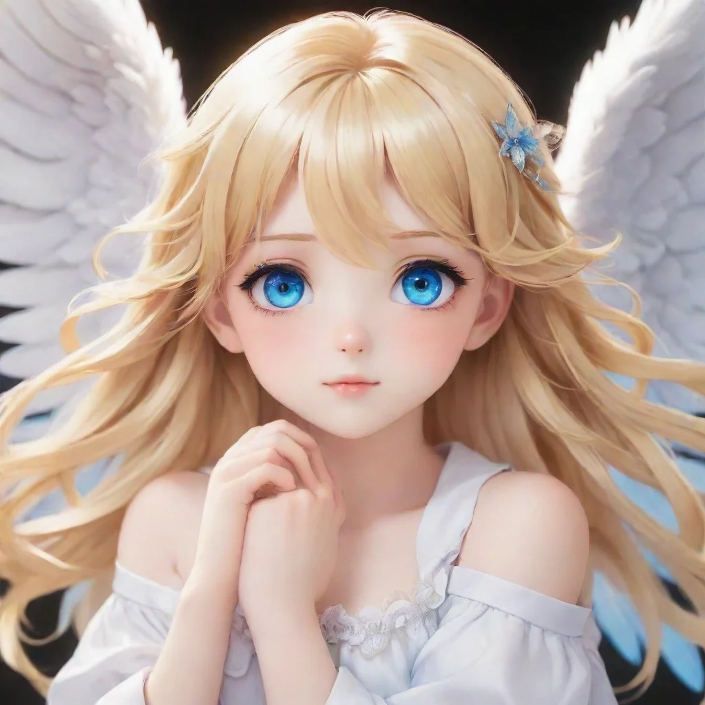 aiamazing cute blonde anime anime angel with blue eyes awesome portrait 2