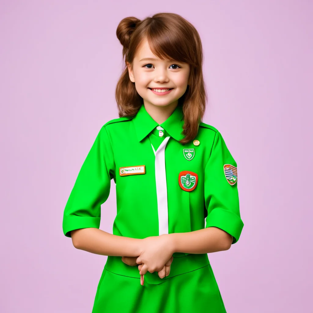 amazing cute girl wearing a girlscout uniform awesome portrait 2