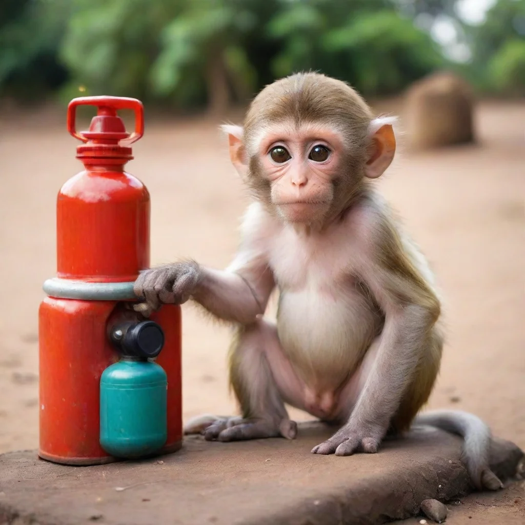aiamazing cute monkey with petrol tank awesome portrait 2