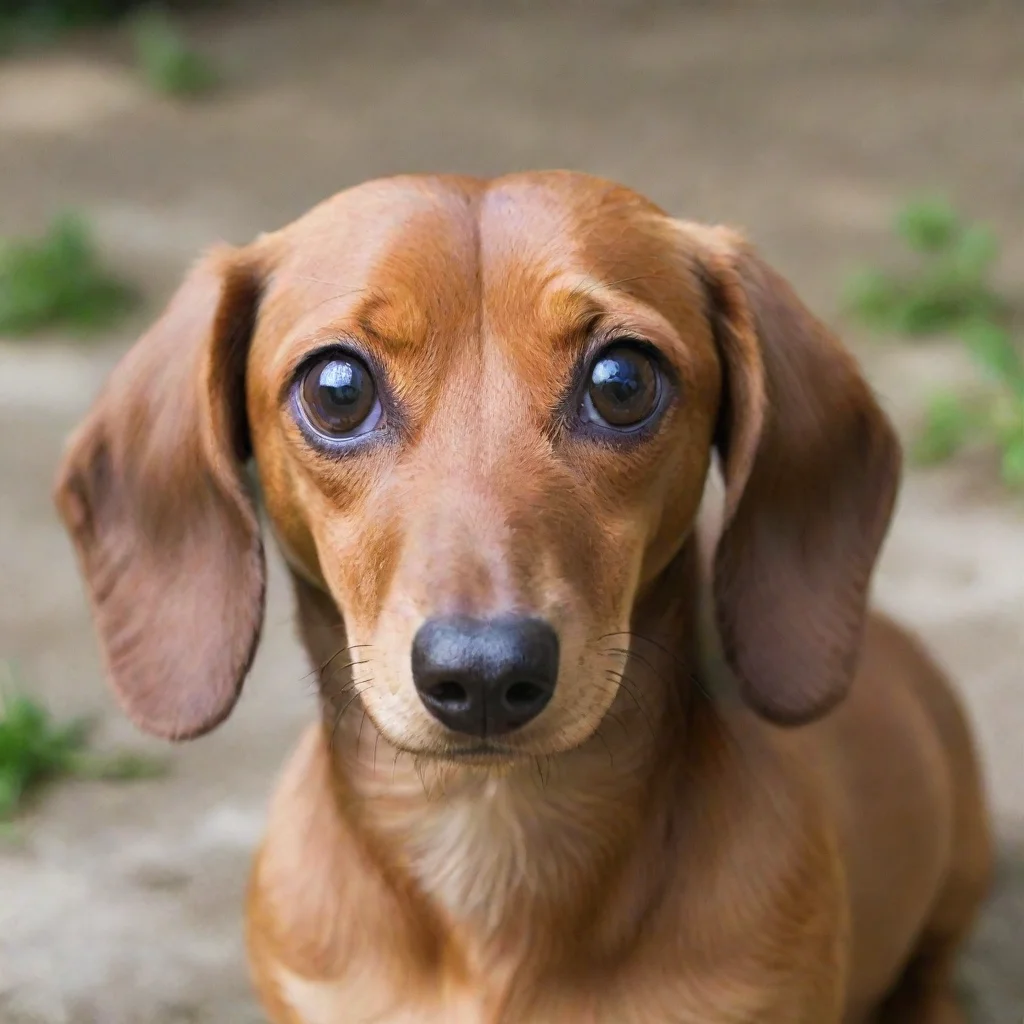 aiamazing dachshund with raised eyes awesome portrait 2