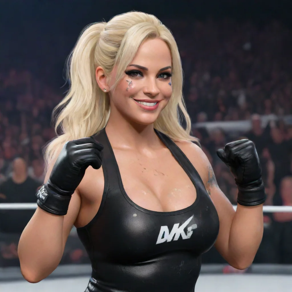 aiamazing dana brooke wwe 2k20  smiling with black gloves and gun and mayonnaise splattered everywhere awesome portrait 2
