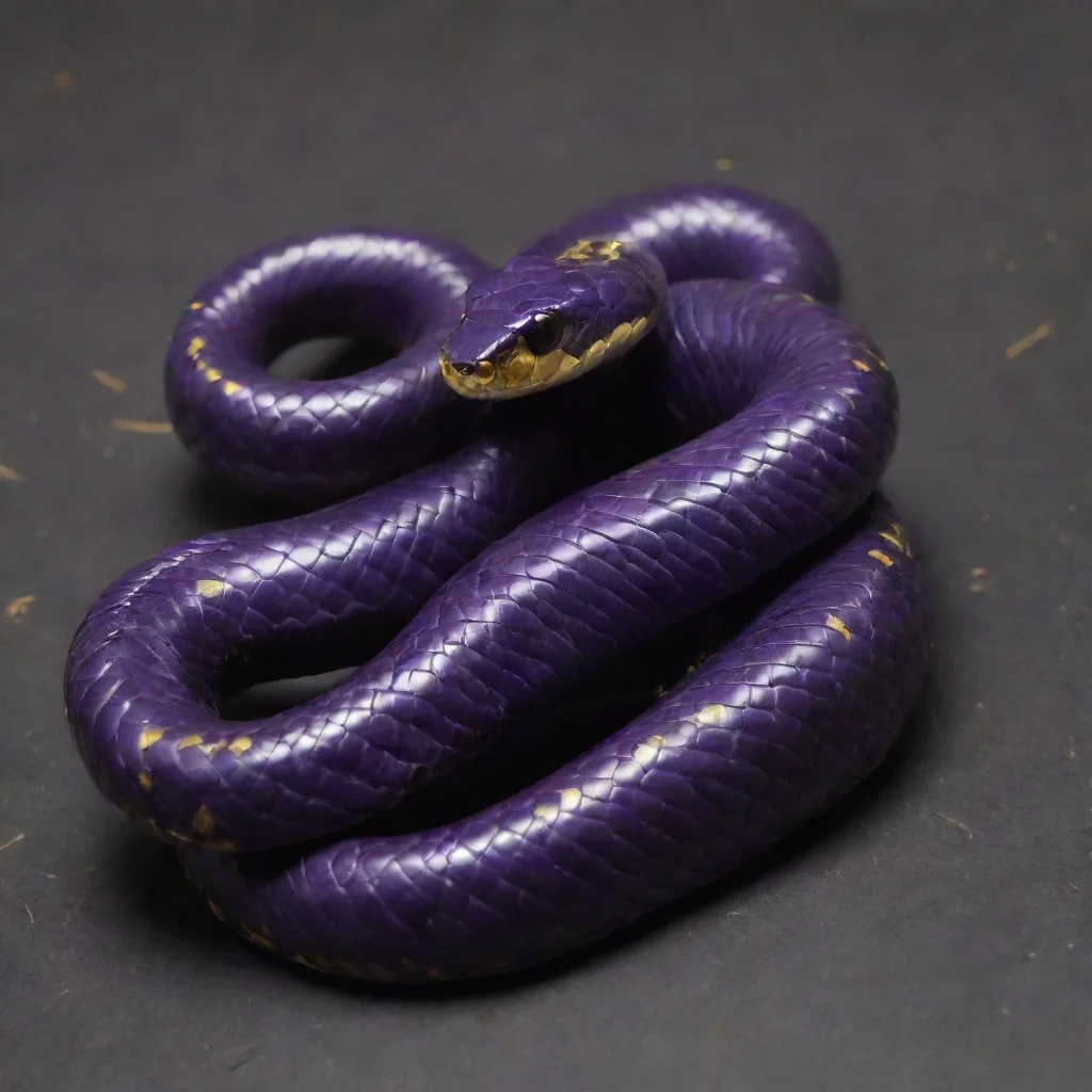 aiamazing dark purple and gold snake awesome portrait 2