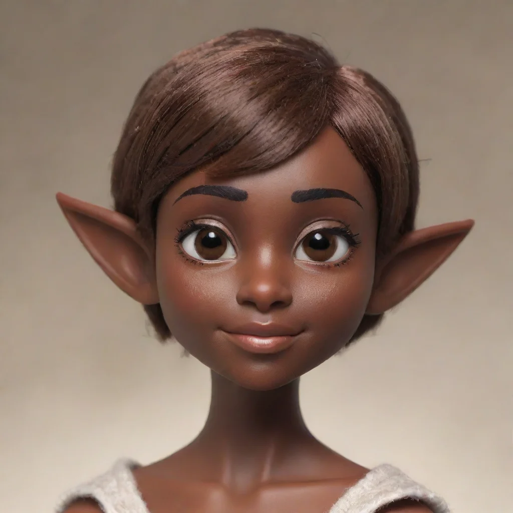 aiamazing dark skinned elf short brown hair awesome portrait 2