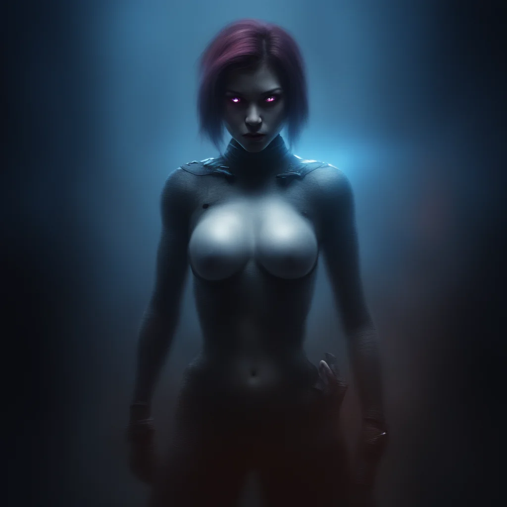 amazing defeated sexy cyberpunk cyborg surrenders awesome portrait 2