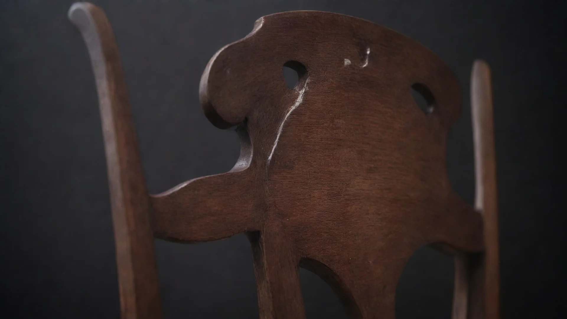 aiamazing detail view of a modern dark brown wooden chair back%2C image blurred at the edge with high craftsmanship and dark background awesome portrait 2 hdwidescreen