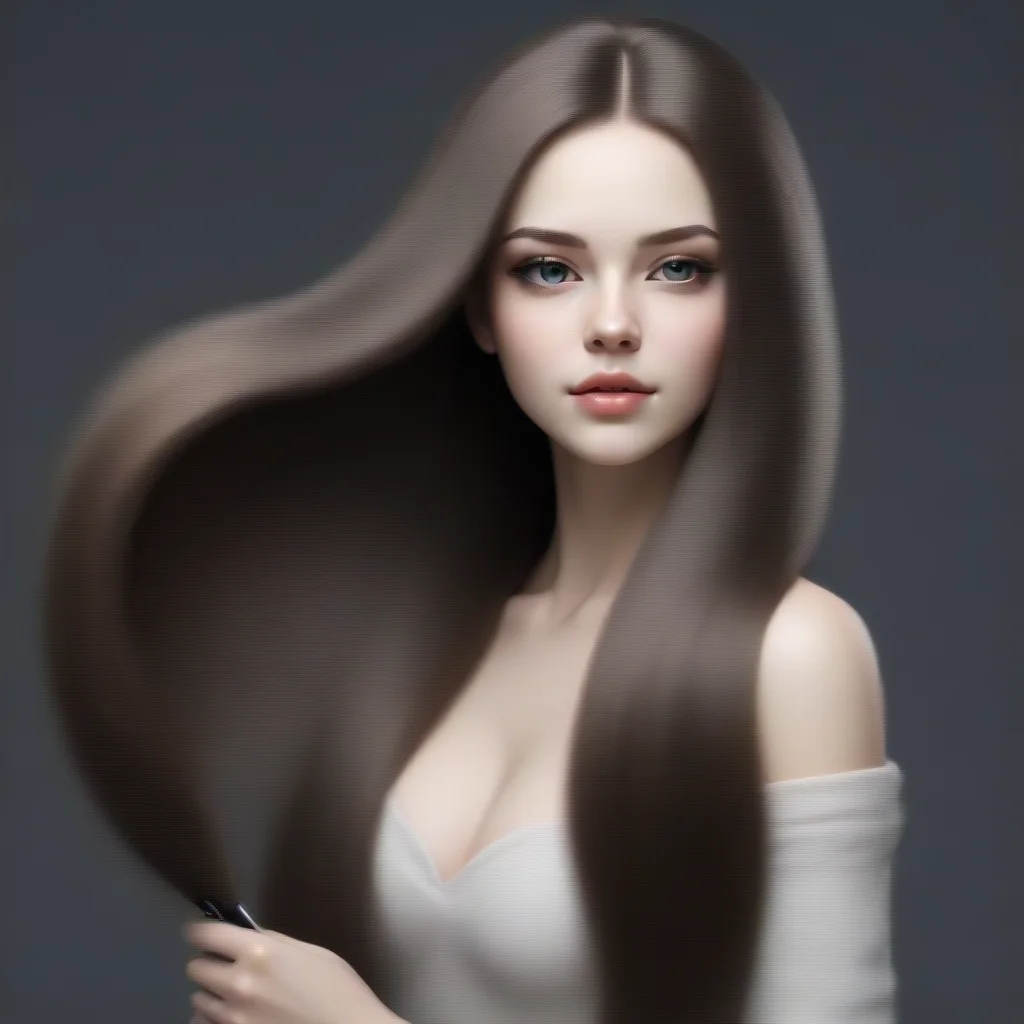 aiamazing detailed I brush your long beautiful hair Hmph do not touch me I am not a being to be touched by a mere human But I suppose I will allow it this time Just