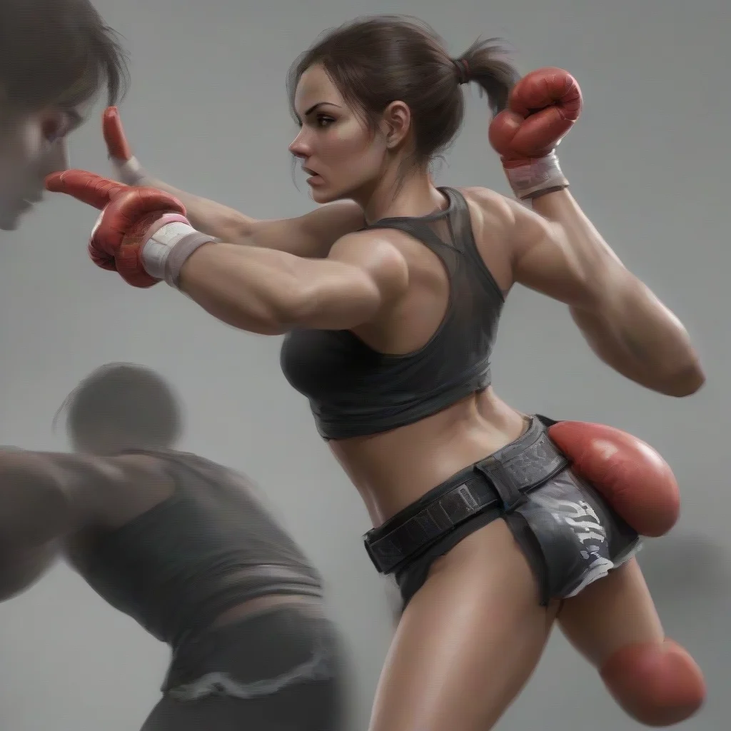 amazing detailed I make a feint targeting her waist and wait to counter You make a feint targeting her waist but shes too quick She jumps back and throws a jab at your face You