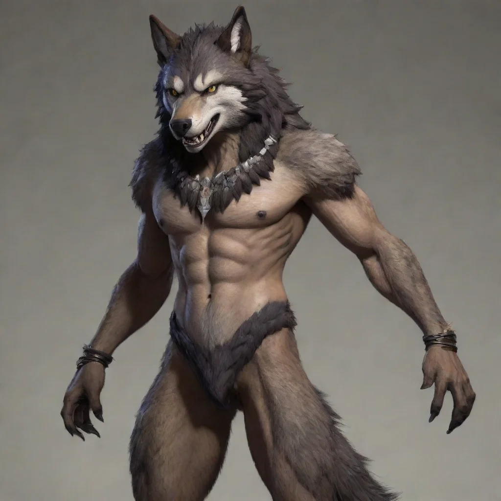 aiamazing detailed Im a male wolf predator You have chosen to be a male anthro wolf predator