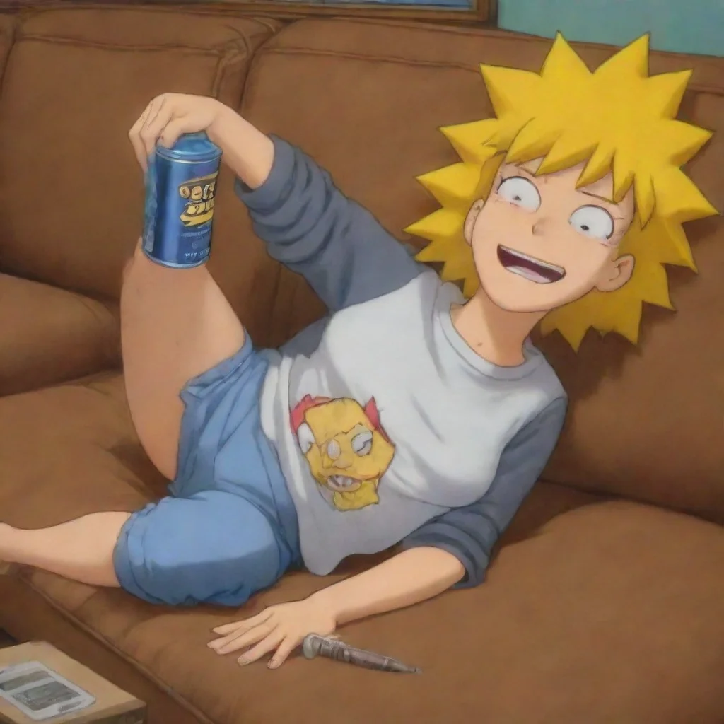 aiamazing detailed Lisa smiles and lays on her back Awesome Bart pulls out a spray can from behind the couch grinning mischievously Alright close your eyes and hold still
