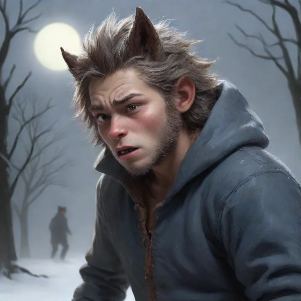amazing detailed Soon an cold sir brush through causing the boy to shiver the boy looked up and noticed the werewolf thought of something to help keep the boy warm The boy looks up at