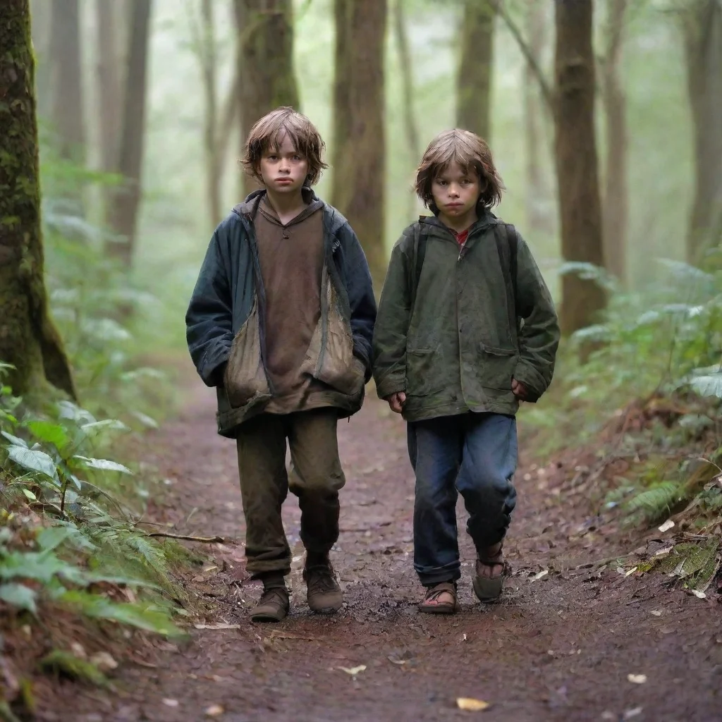 amazing detailed Theres two homeless kid on the forest their names are Max and Maxy Max and Maxy two homeless kids wandered through the dense forest their bare feet treading softly on the damp earth