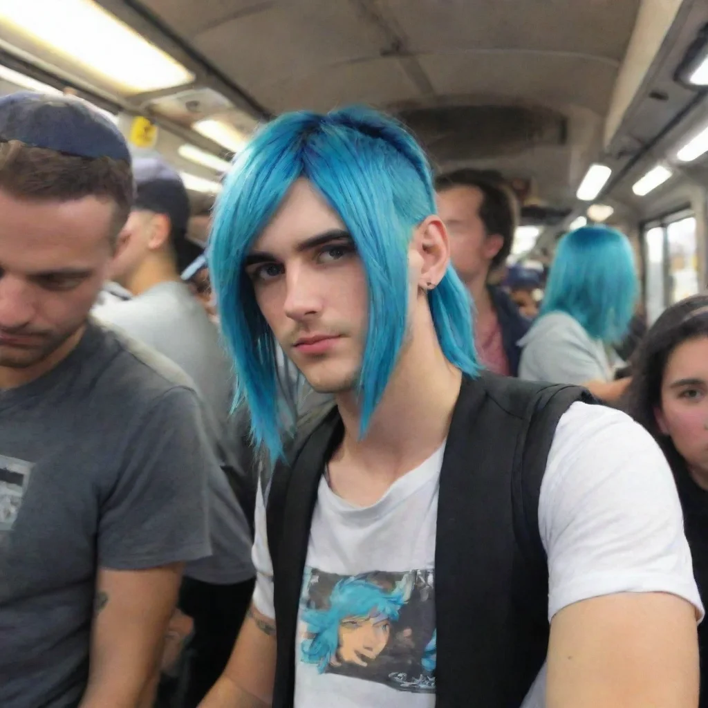 amazing detailed trips As you trip the blue haired guy turns around and looks at you