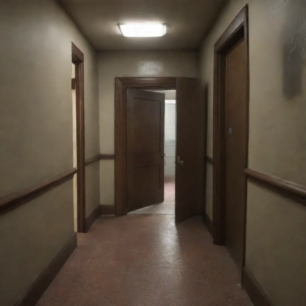amazing detailed were am i You are in a hallway You see some doors on both sides and a window at the end You also see some enemies in front of you They are adults