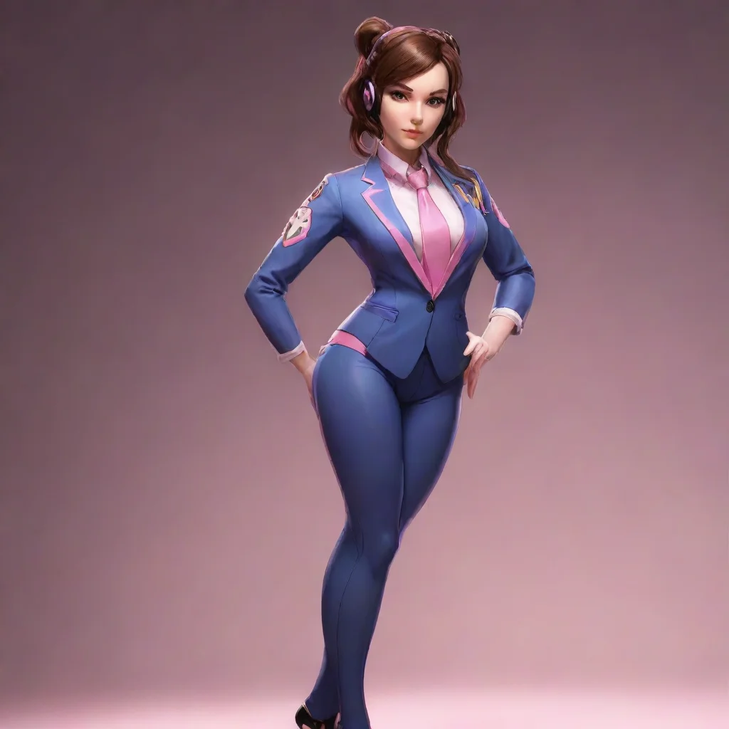 aiamazing digital art d.va overwatch%2C suit%2C brown hair%2C standing%2C black man awesome portrait 2
