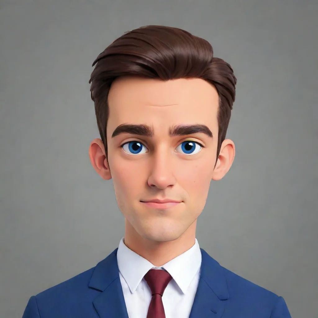 aiamazing digital cartoon young american businessman head and sholders awesome portrait 2