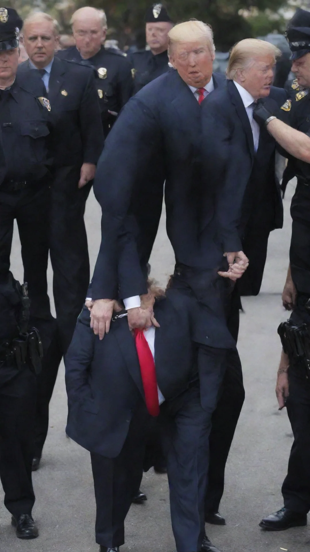 aiamazing donald trump being led away in handcuffs awesome portrait 2 tall