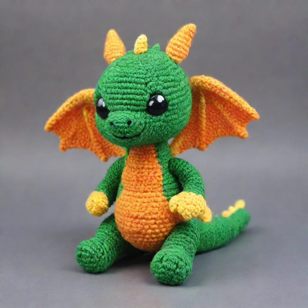 aiamazing dragon with 4 wing amigurumi  awesome portrait 2