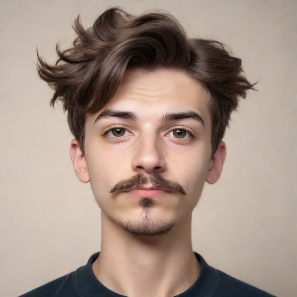 aiamazing draw a 20 year old boy with a mustache and goatee who is suffering from depression awesome portrait 2