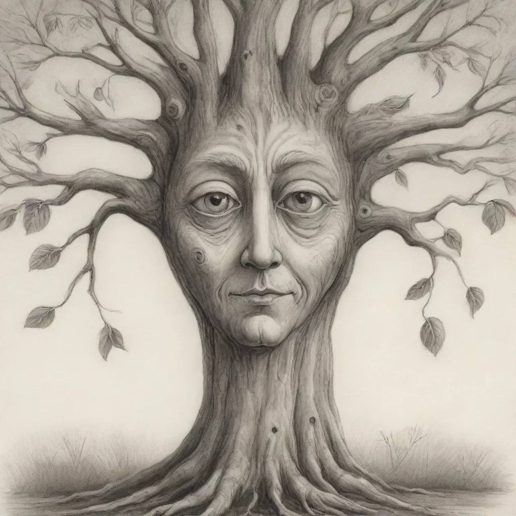 amazing drawing of whimsical old tree with a face awesome portrait 2