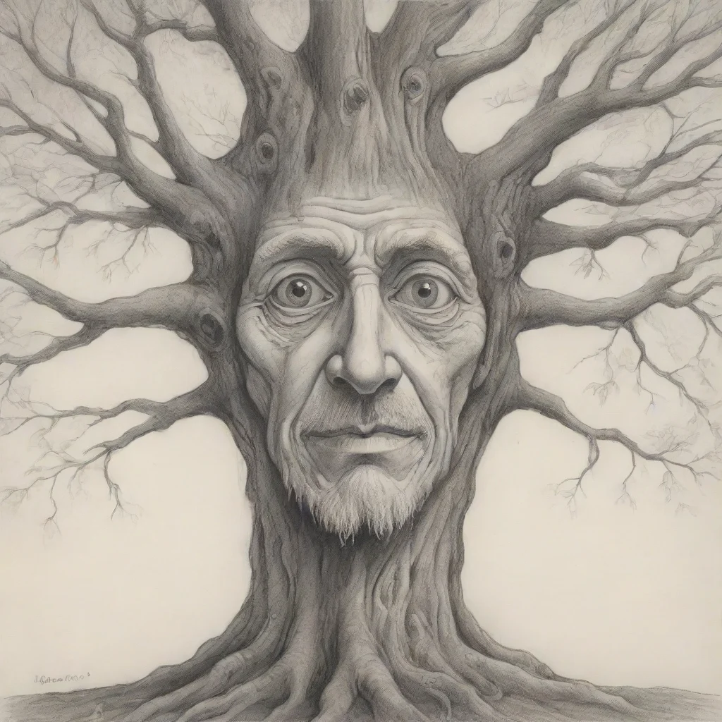 aiamazing drawing of whimsical old tree with man%27s face awesome portrait 2
