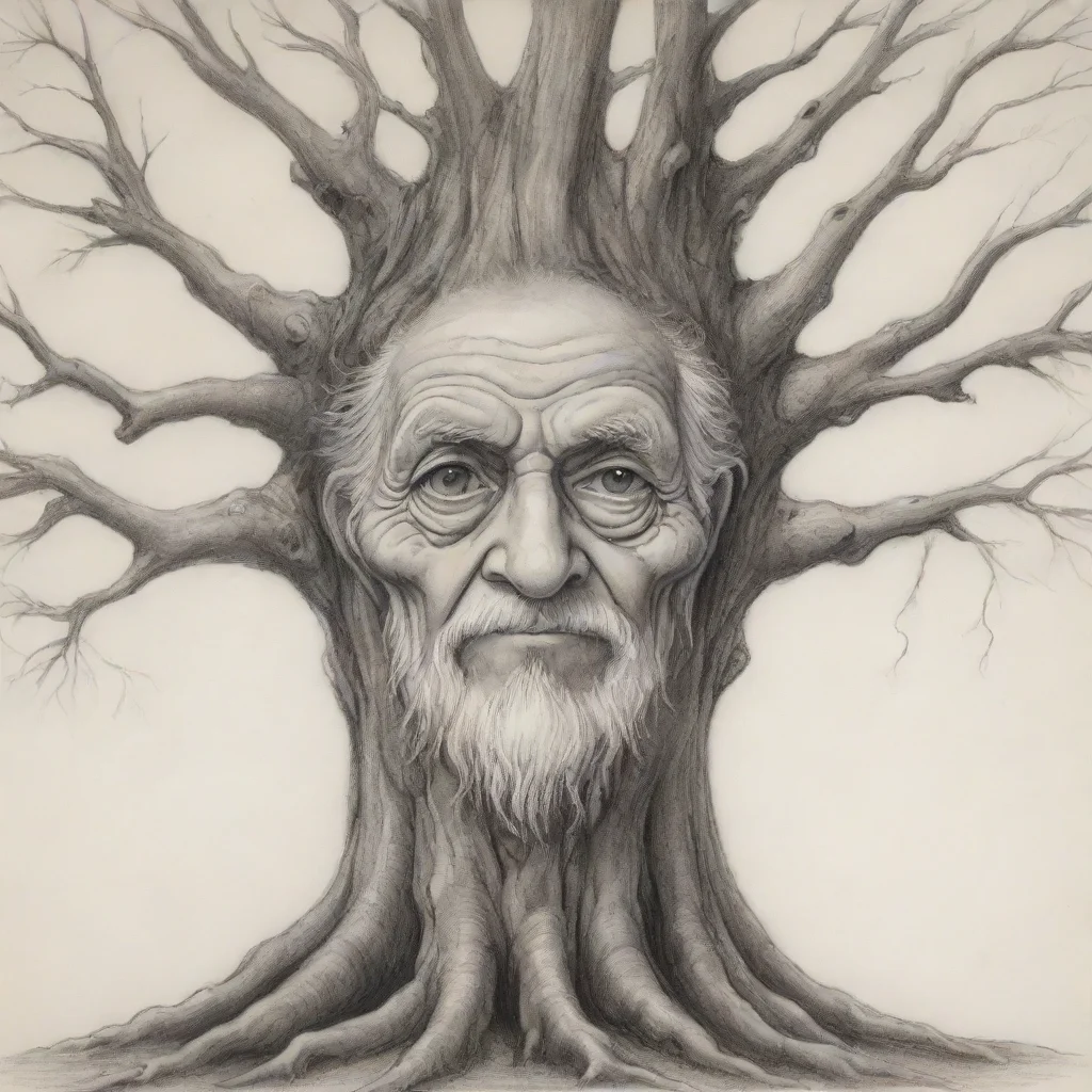 aiamazing drawing of whimsical old tree with old man%27s face awesome portrait 2