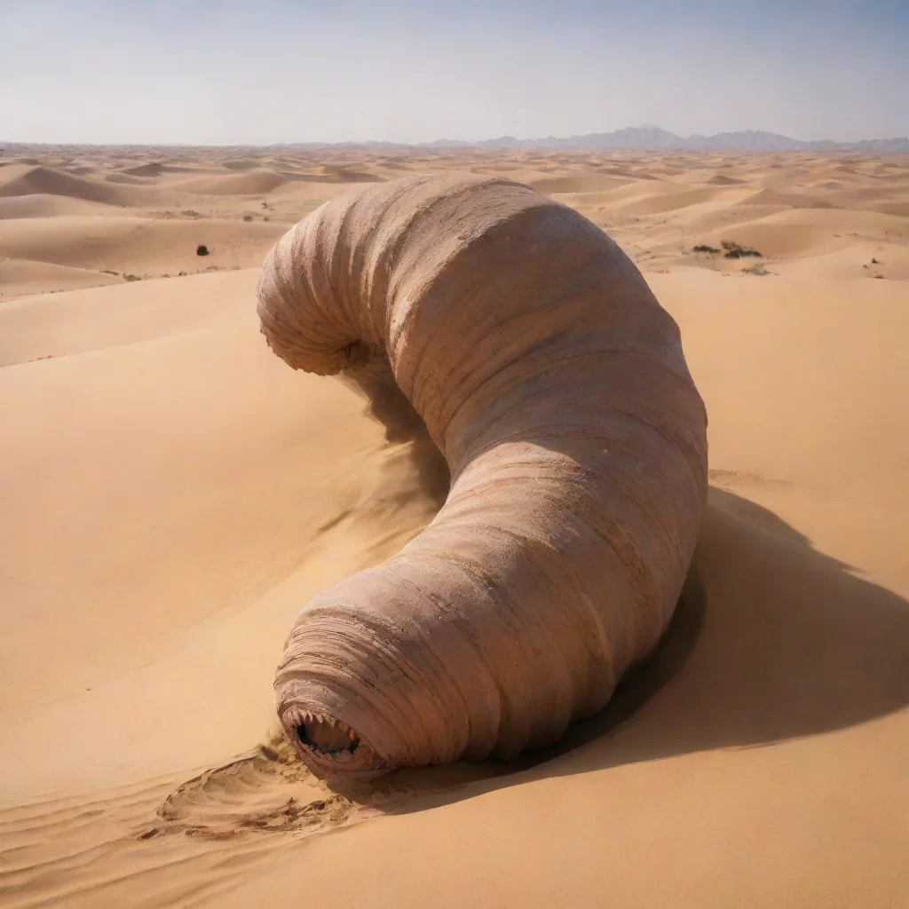 aiamazing dune sandworm from the new dune movie in dessert coming out of sand awesome portrait 2