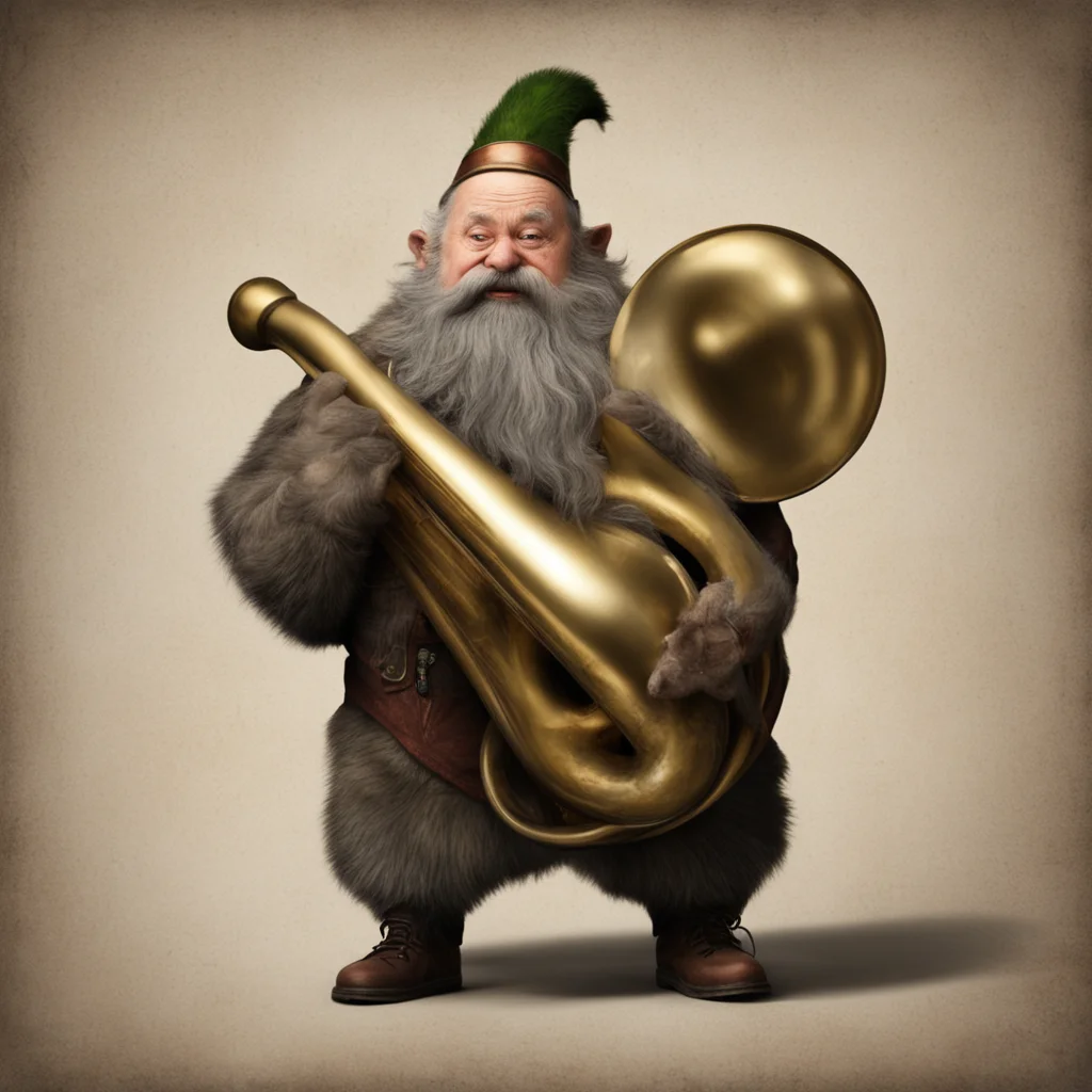 amazing dwarf playing a tuba awesome portrait 2